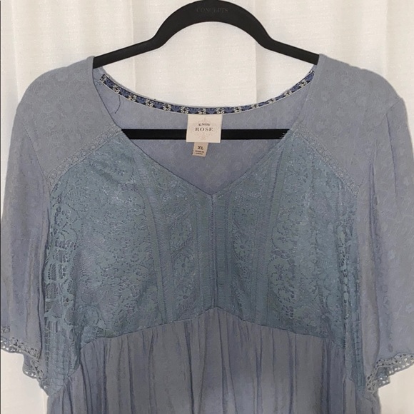 Knox Rose Shirt Sleeve Lace Bohemian Top - Picture 2 of 6